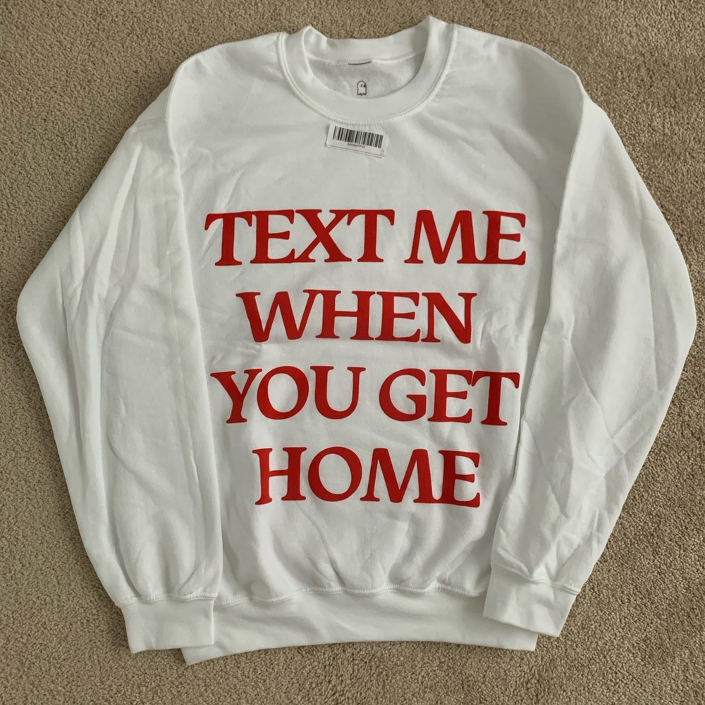 Text Me White Crewneck